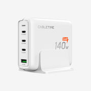 140W GaN USB C Ladestation 4 IN 1 Skrivebordsopladerblok til MacBook Air/Pro iPhone 17/16 Pro