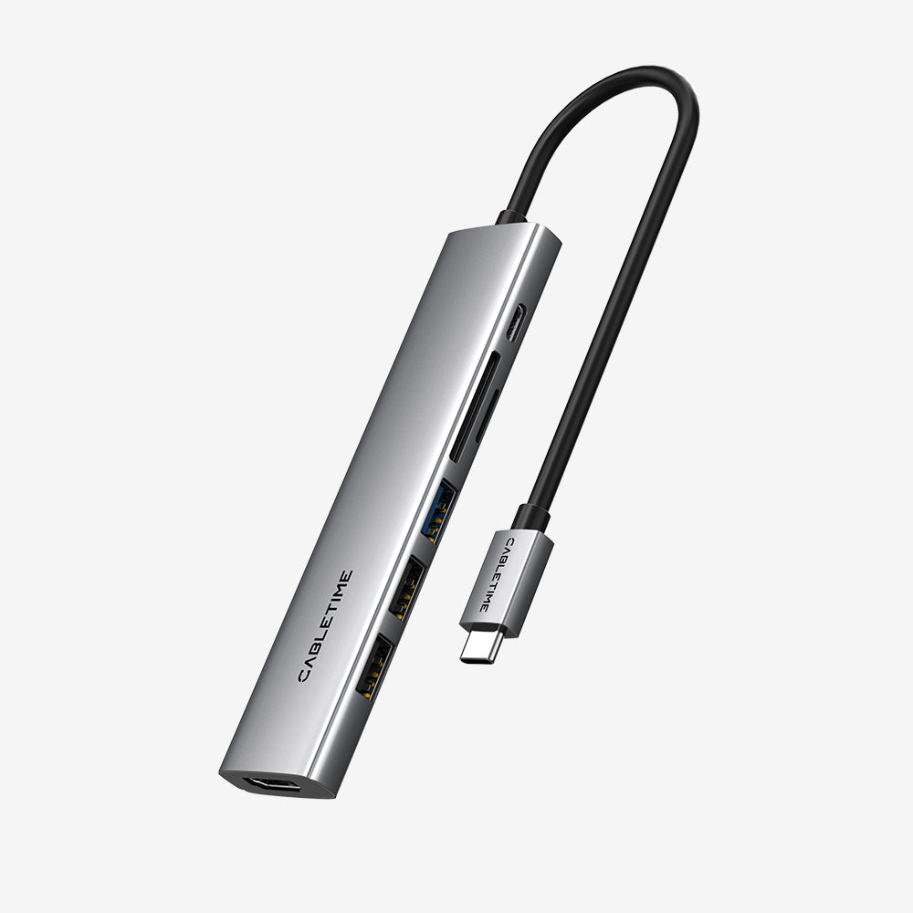 Ultra Slim Aluminum Multiport 7 IN 1 USB-C Hub for Macbook Pro