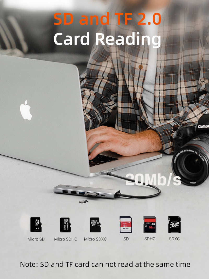 Ultra Slim Aluminum Multiport 7 IN 1 USB-C Hub for Macbook Pro 
