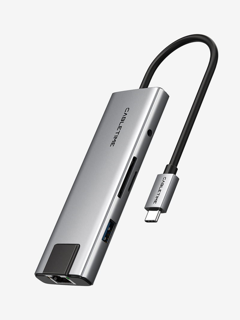 9-in-1 USB-C Hub with 4K HDMI Charging Ethernet Audio Jack 