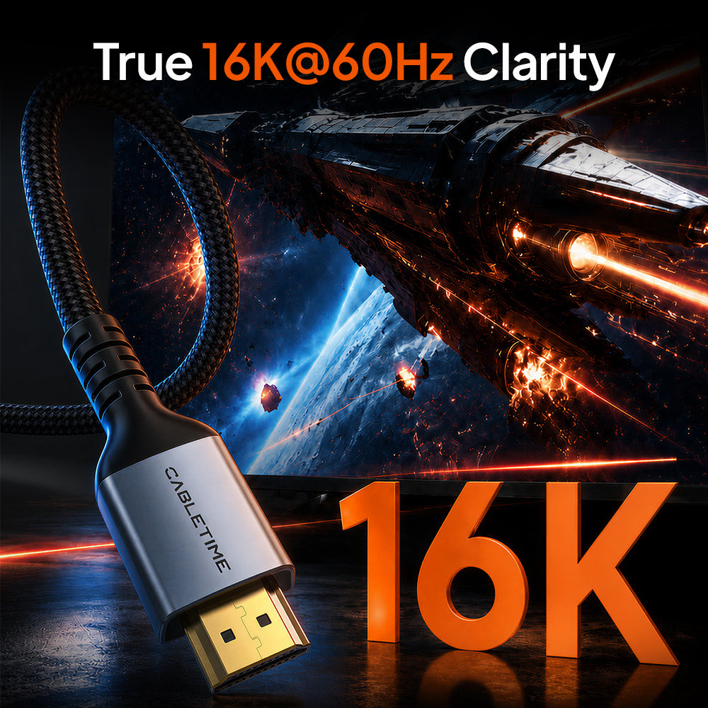 4K60Hz ハイスピード HDMI フラット ケーブル HDR10+ PS5、TV、モニター & プロジェクター用
