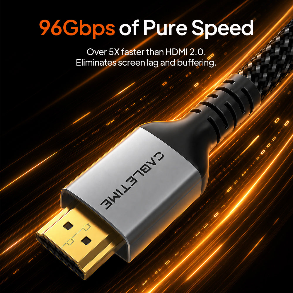4K60Hz ハイスピード HDMI フラット ケーブル HDR10+ PS5、TV、モニター & プロジェクター用
