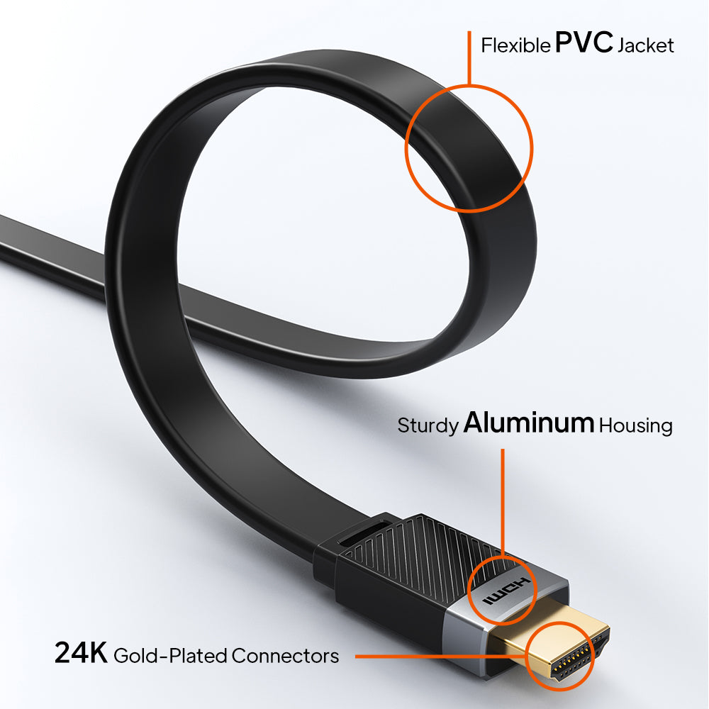 Ekstra lang 50 ft HDMI 2.0 -kabel 4K til tv -computerprojektor