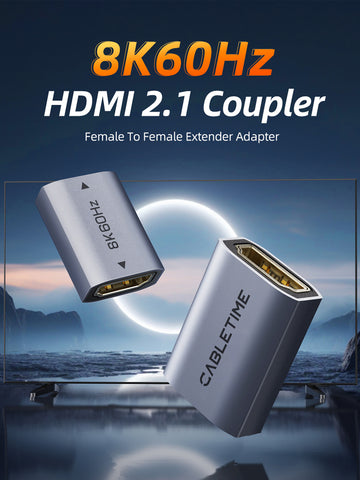 8K HDMI 2.1 Coupler Female To Female Extender Adapter