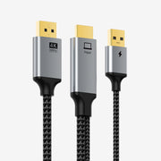 Однонаправленный активный кабель HDMI-DisplayPort с разрешением 4K, 60 Гц и питанием USB для PS5, Xbox Series X, ноутбука и монитора