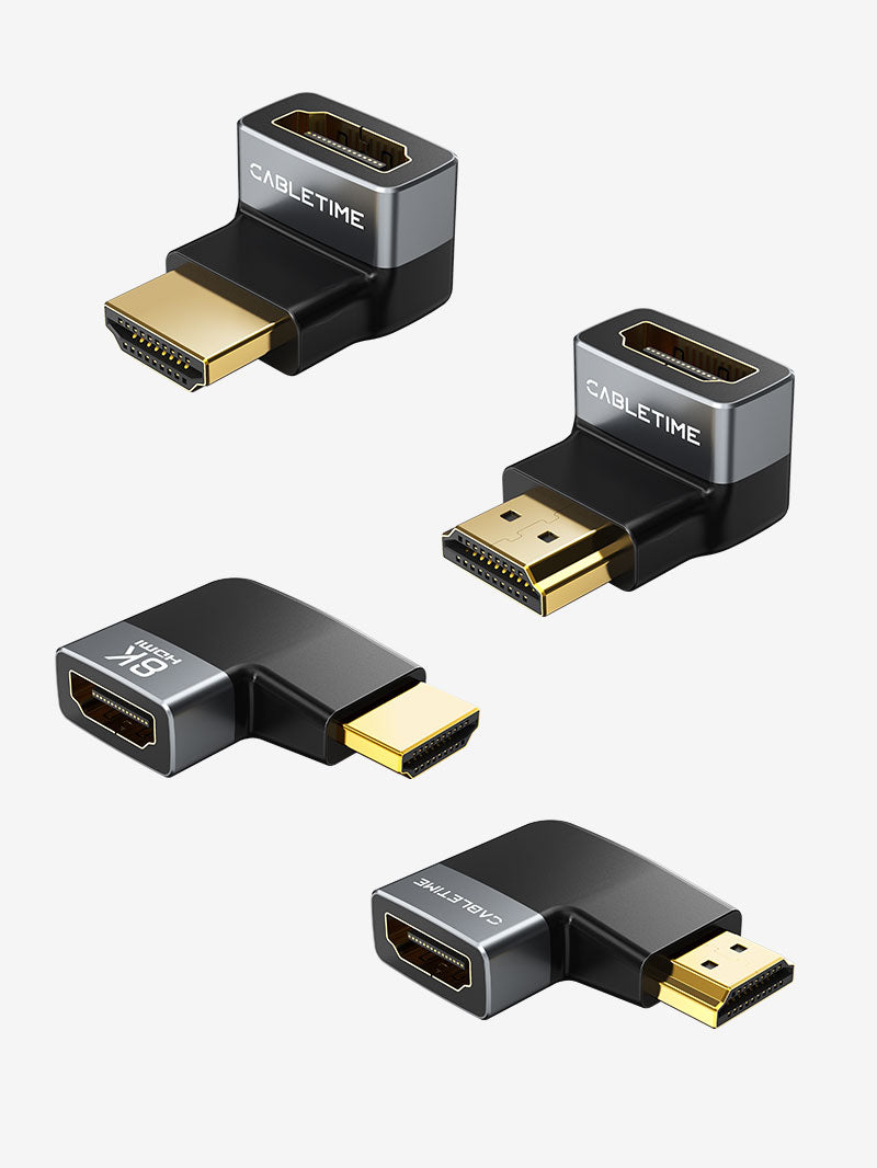 CABLETIME HDMI 2.1 right angle adapters