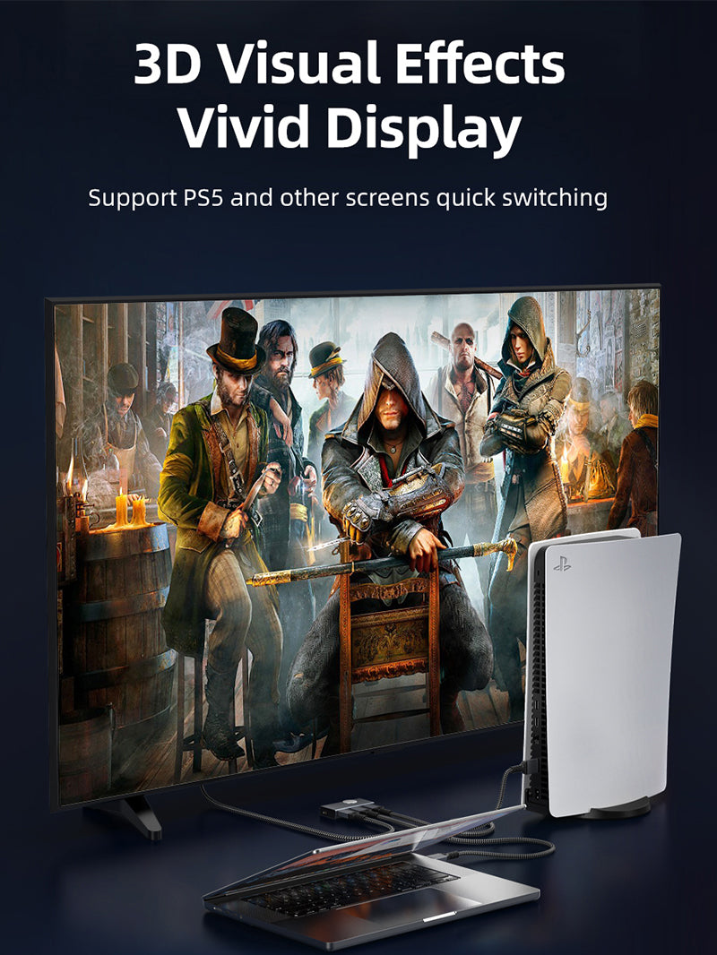 8K HDMI 2.1 Switcher 4K 120Hz 2 In 1 Out 