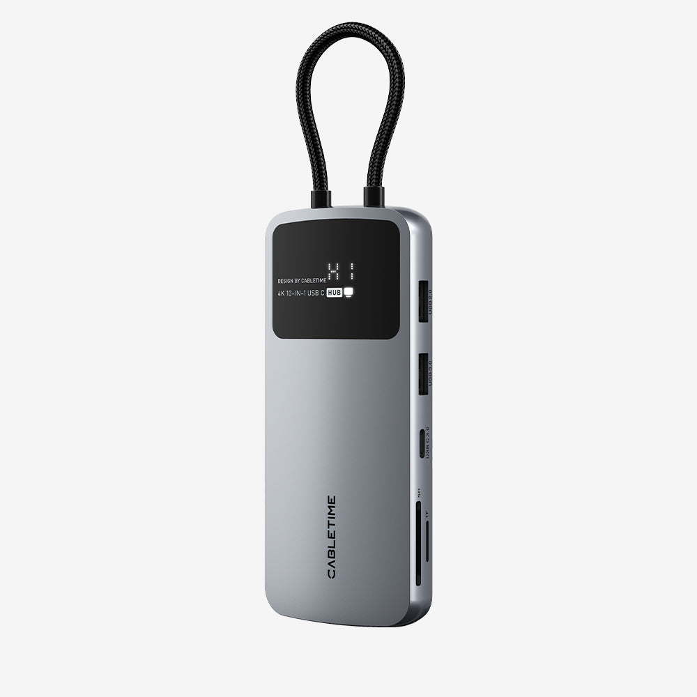 CABLETIME 10 IN 1 USB C Hub Multiport Adapter with 4K60Hz HDMI Ethernet