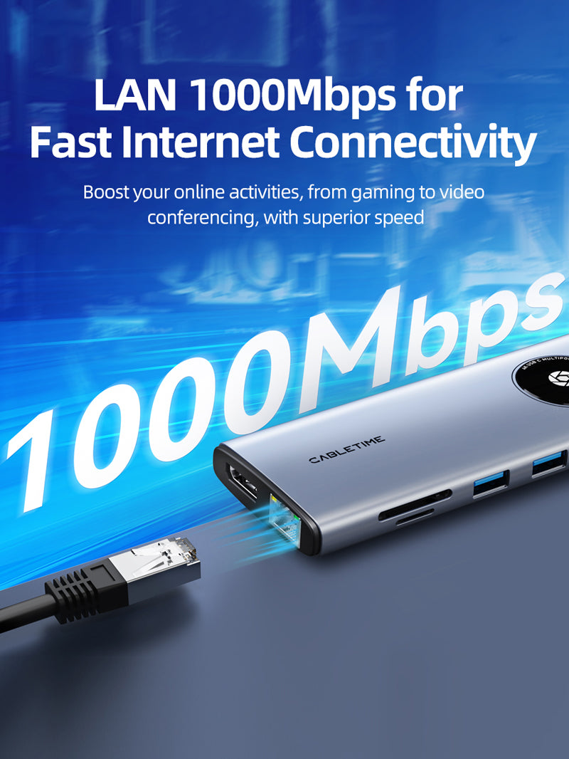 12 IN 1 USB C Hub with 2 HDMI 1 Displayport Ports for Laptop – CABLETIME