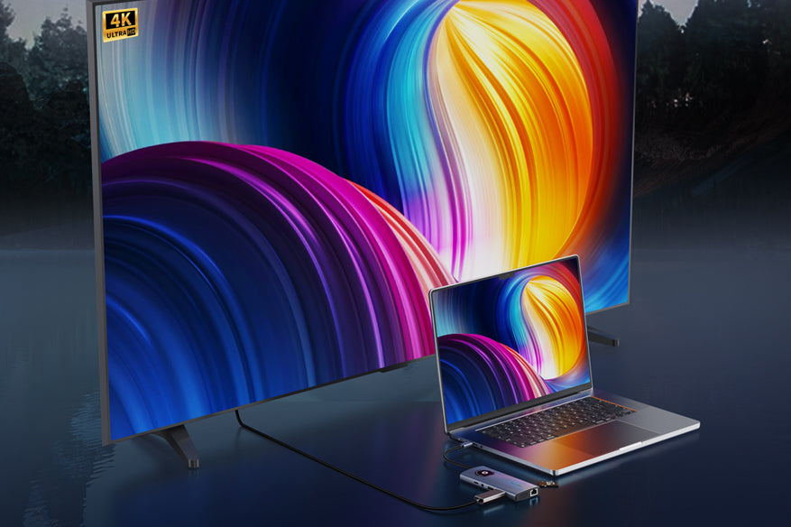 10 in 1 usb c hub for macbook pro  streaming  4K UHD or Full HD 1080P video to HDTVs, monitors, or projectors.