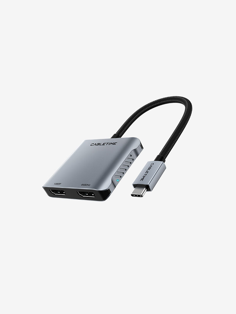 Dual Monitor USB-C Hub for MacBook & Windows 4-in-1 with 2 HDMI,100W PD & USB 3.0