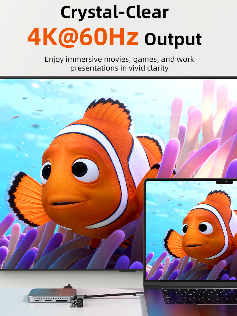 4K 60Hz USB C HDMI 및 DisplayPort를 사용한 멀티 포트 허브