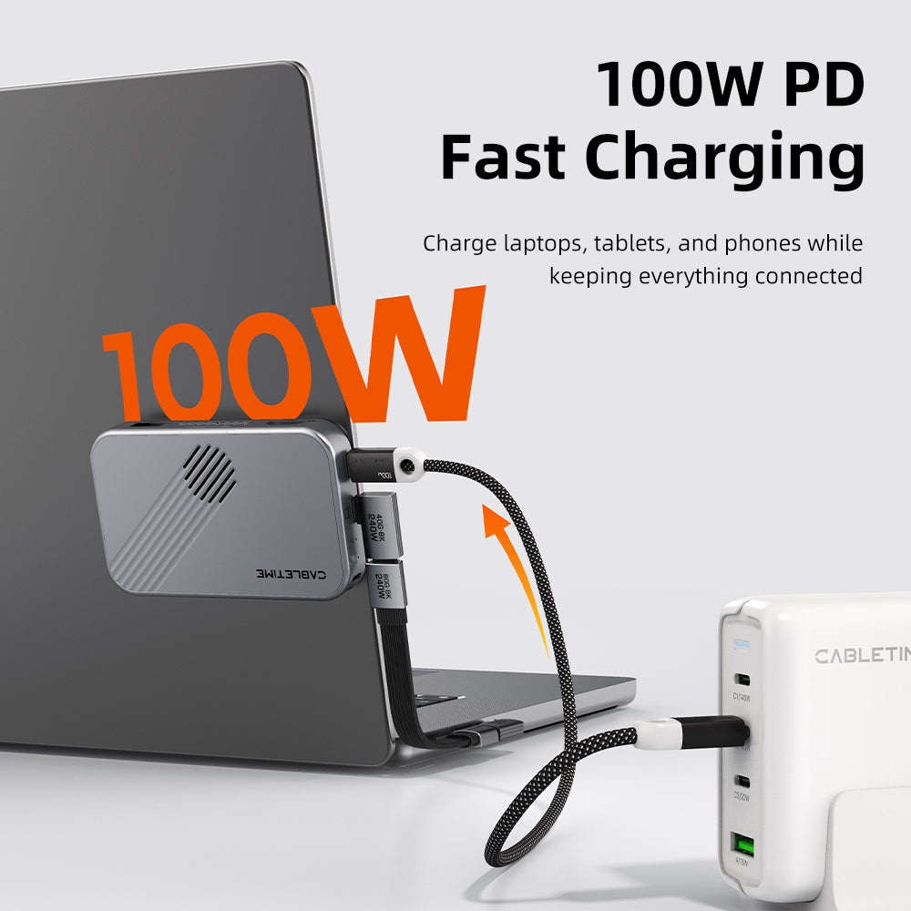 7-in-1 Magnetic USB-C Hub with SSD enclosure for iPhone 17 16 15 Pro Max MacBook Pro Air, iPad Pro