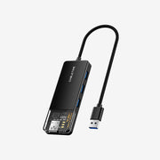 4 Port USB A 3.0 Hub Superspeed 5 Gbps med strømforsyning til bærbar computer