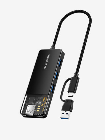 Cristallino USB di tipo C a 4 porte USB 3.0 Hub 5Gbps per Mac con adattatore da tipo C a USB