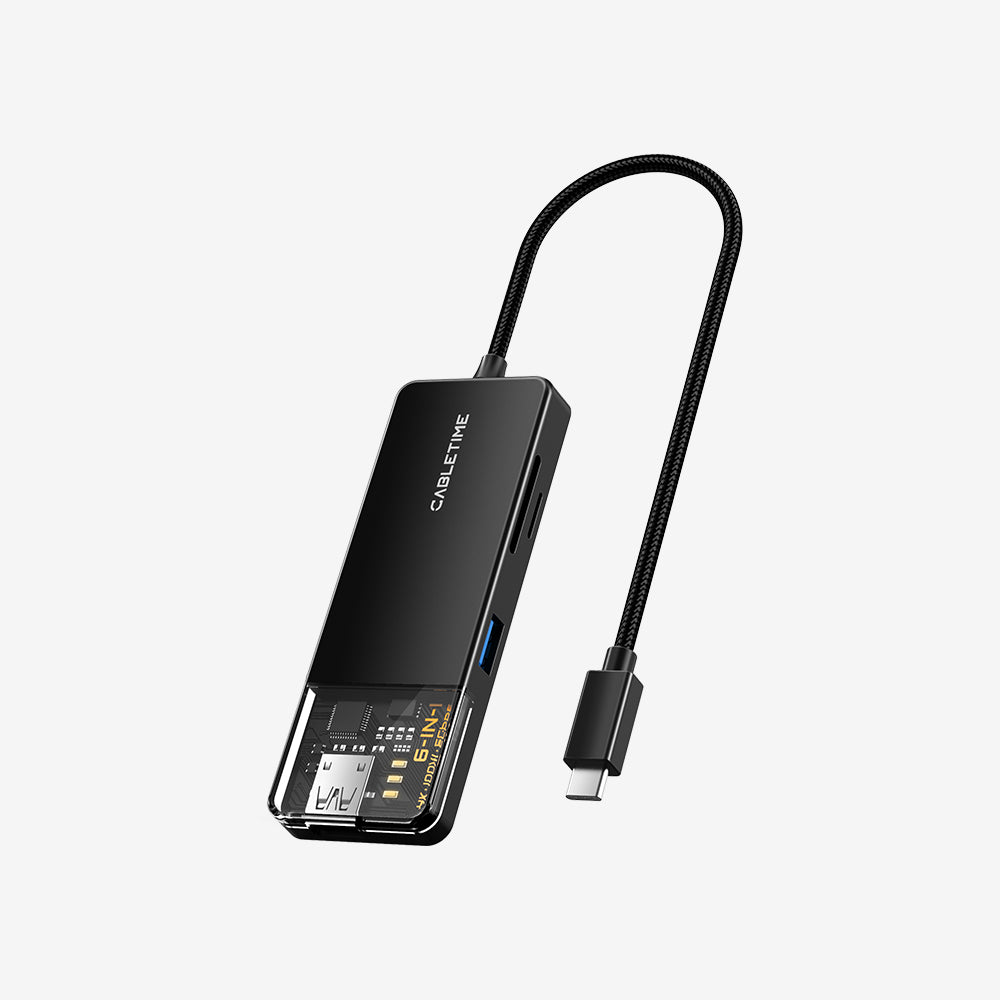 6 In 1 USB Type C Multiport Hub with 4K HDMI 100W Power Delivery