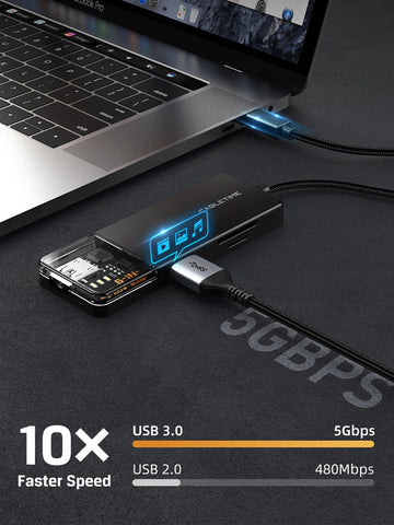 6 em 1 USB Tipo C Multiport Hub com 4K HDMI 100W Power Delivery
