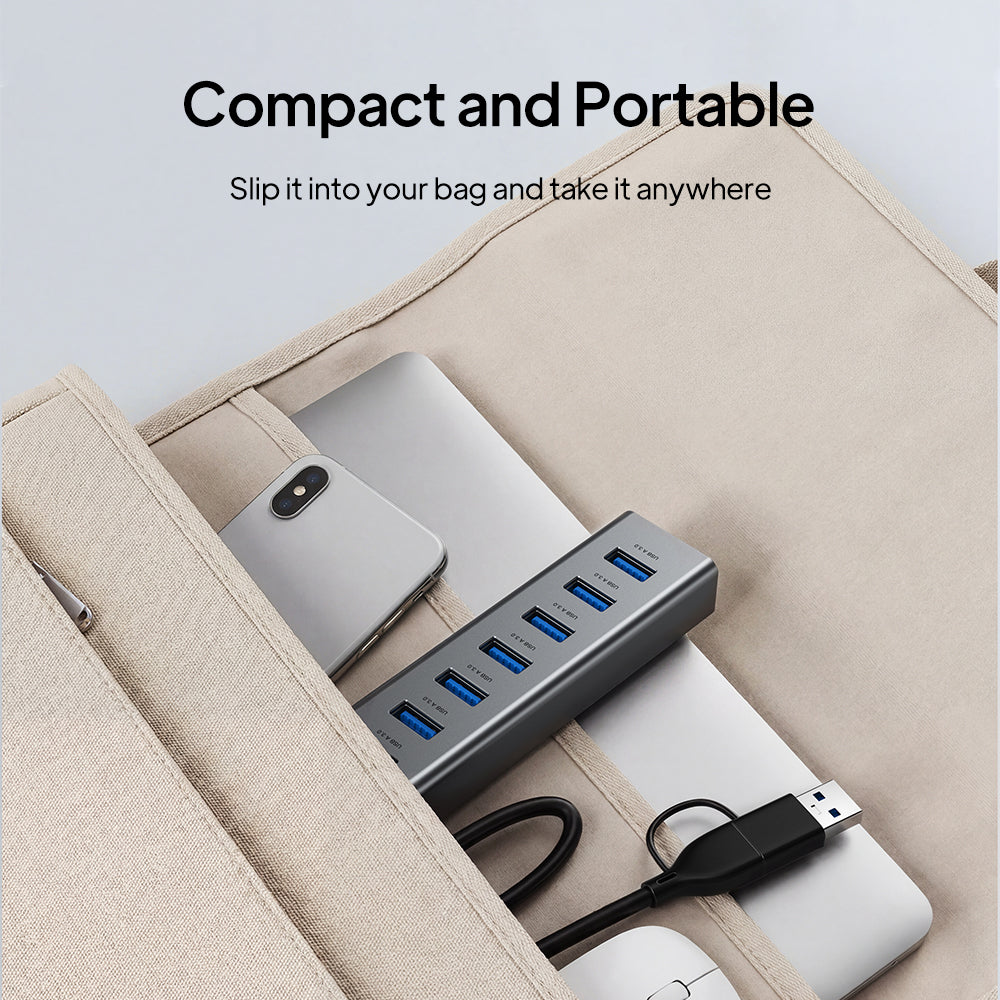7-Port USB 3.0 Hub with 7 USB-A Ports