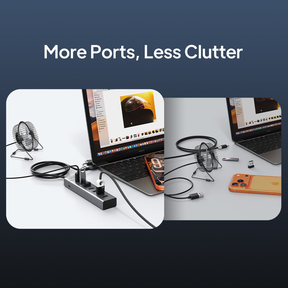 7-Port USB 3.0 Hub with 7 USB-A Ports