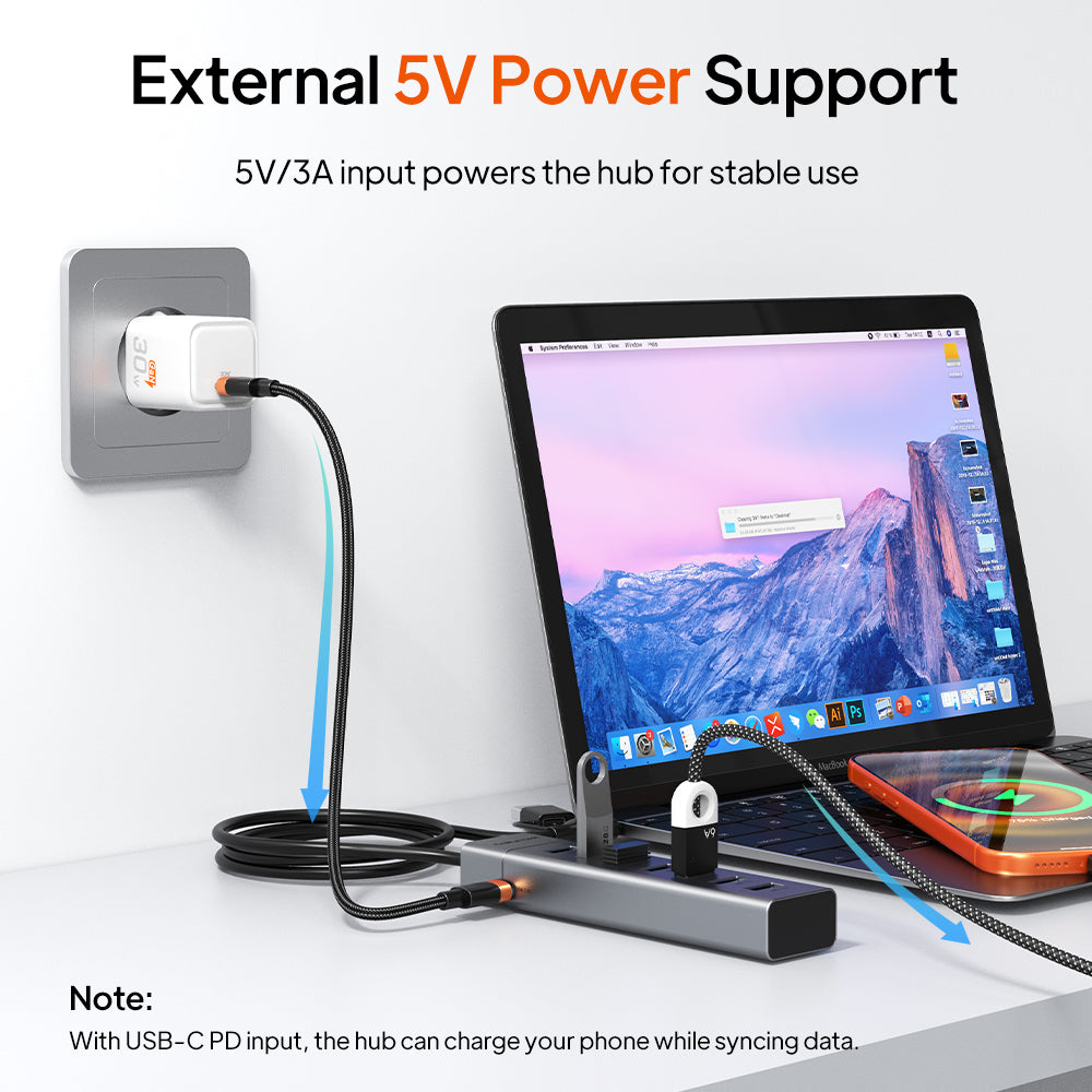 7-Port USB 3.0 Hub with 7 USB-A Ports