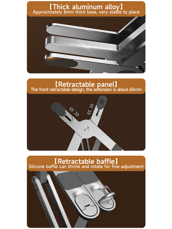 Adjustable Swivel Laptop Stand Aluminum Alloy 360 Degree Rotating Bracket 