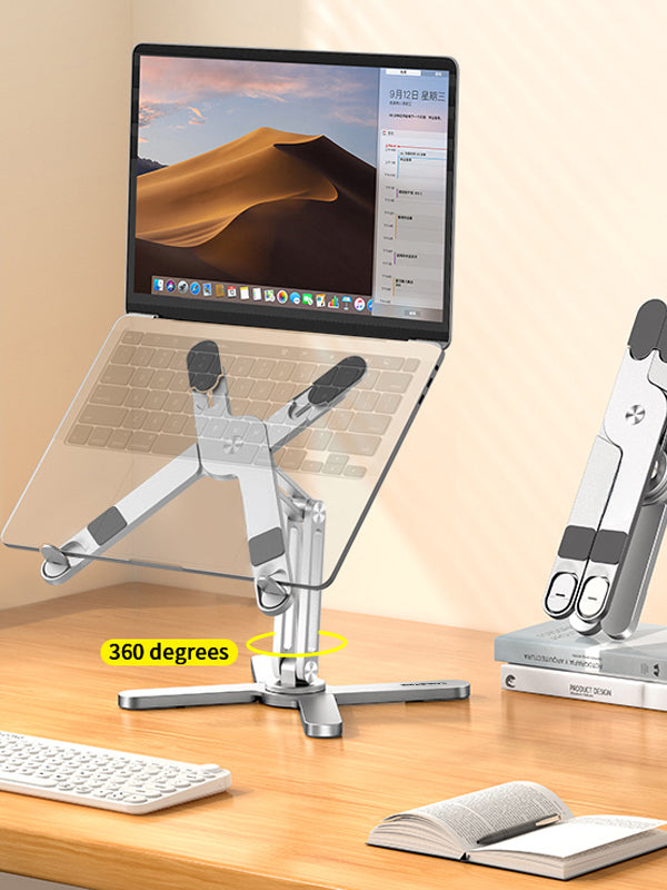 Adjustable Swivel Laptop Stand Aluminum Alloy 360 Degree Rotating Bracket 