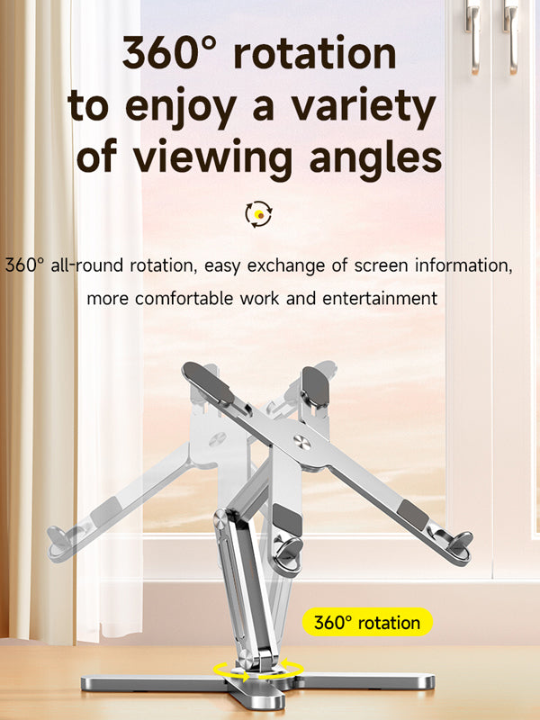 Adjustable Swivel Laptop Stand Aluminum Alloy 360 Degree Rotating Bracket 