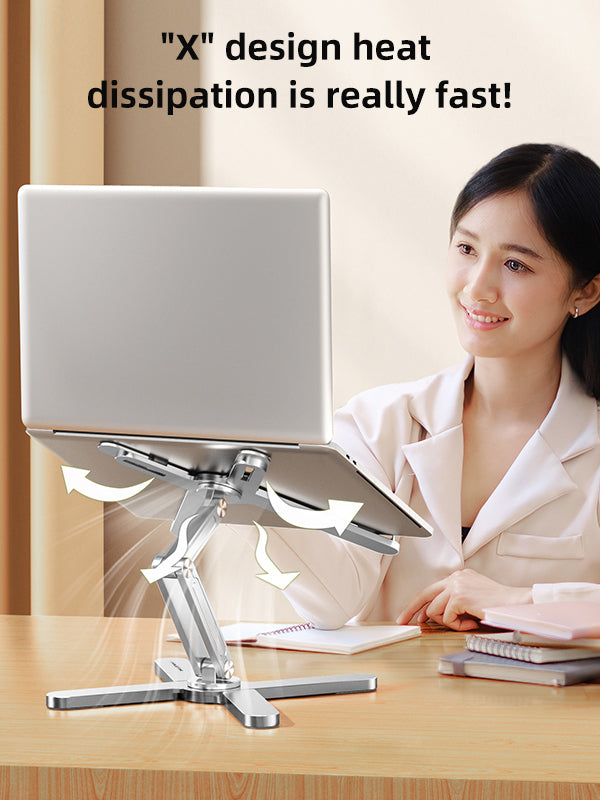 Catlyn Soporte ergonómico para laptop para escritorio, soporte ajustable  para laptop con base giratoria de 360°, elevador de laptop para trabajo