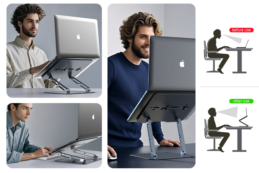 Lift your laptop to the perfect height with this ergonomically designed laptop stand. 