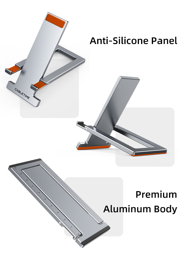 Suporte dobrável de alumínio para telefone móvel para mesa