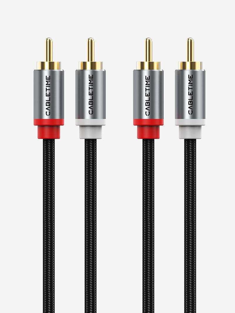 2RCA to 2RCA Stereo Audio Cable Male to Male for Home Theater Amplifier Hi-Fi System Car Audio Speaker