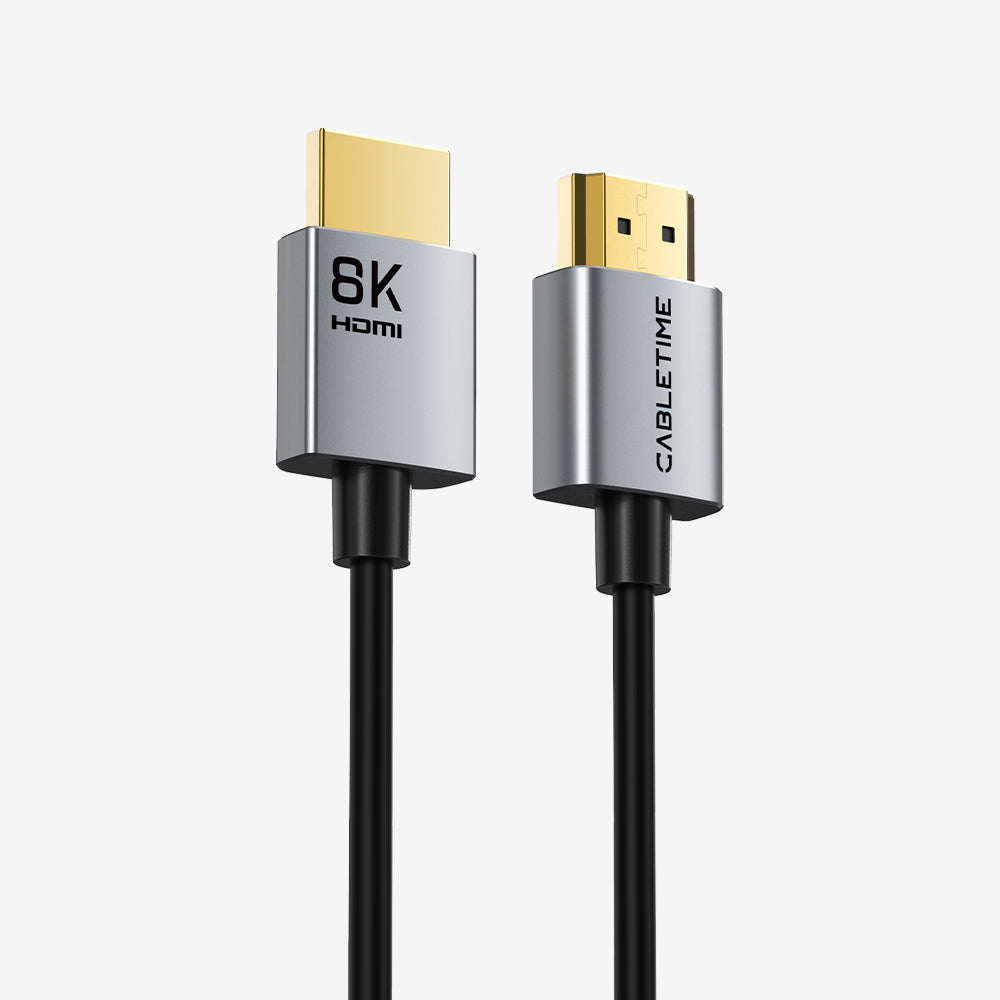 Câble HDMI 2.1 Ultra Slim 8K 60Hz 3,8 mm pour PS5/Xbox Series X/Roku TV/HDTV/BLU-RAY