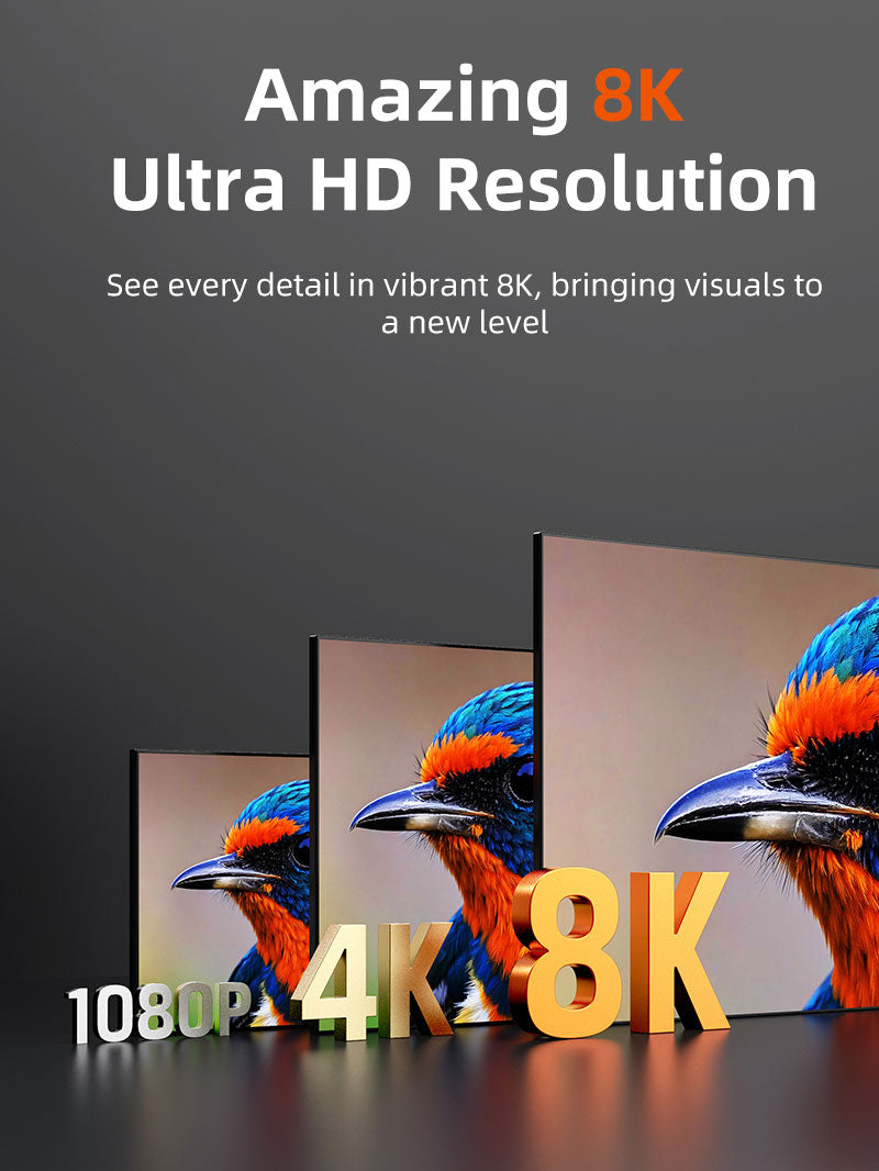 8K 60Hz Ultra Slim HDMI 2.1 Kabel 3,8 mm til PS5/Xbox Series X/Roku TV/HDTV/Blu-ray