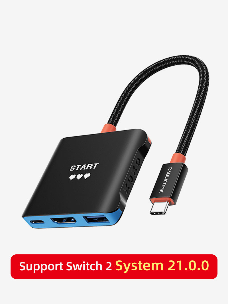 3-in-1 Switch 2 Dock Replacement Portable TV Dock Station for Switch/Switch 2/Steam Deck