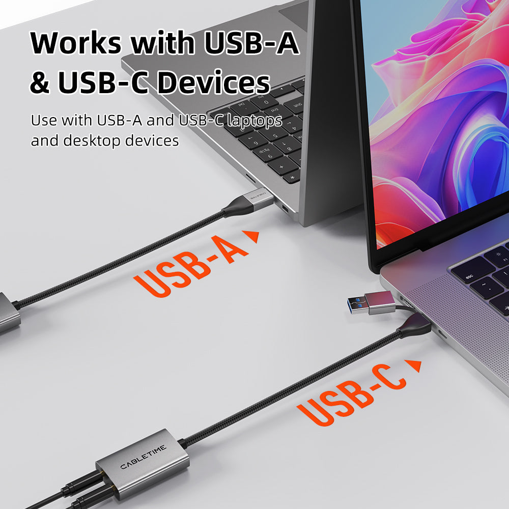 USB C til 3,5 mm hovedtelefon og opladeradapter