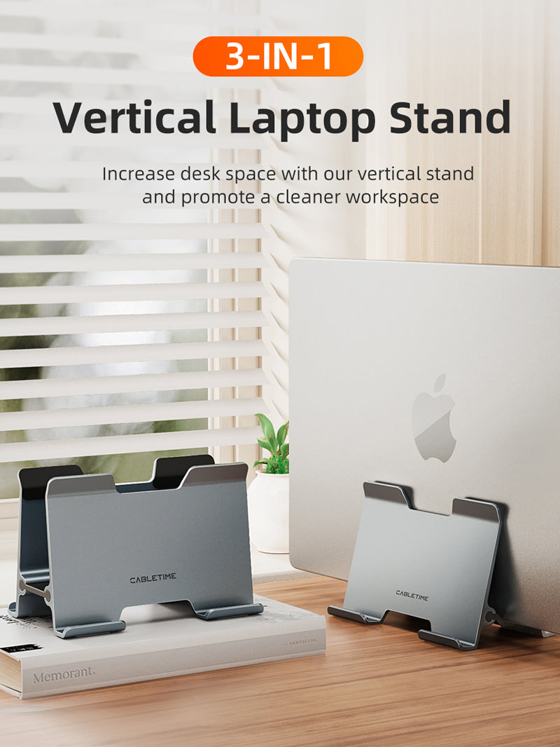 Aluminium Vertical Gravity Laptop Stand For MacBook Pro 