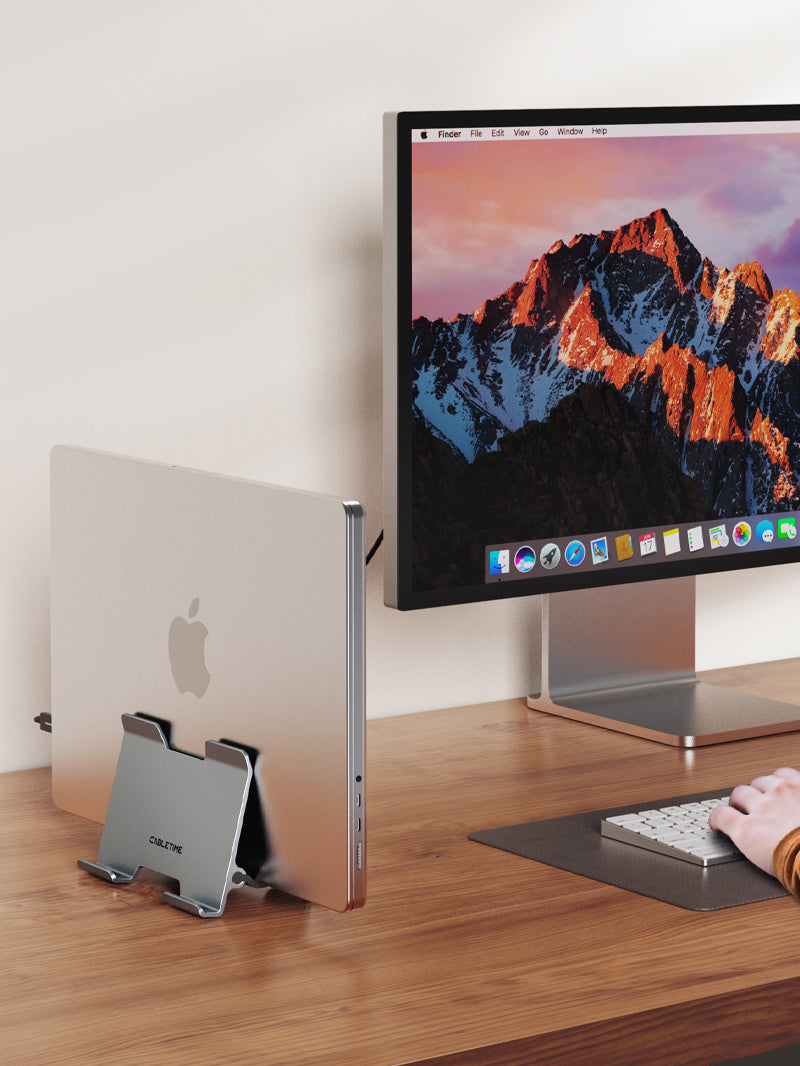 Aluminium Vertical Gravity Laptop Stand For MacBook Pro 