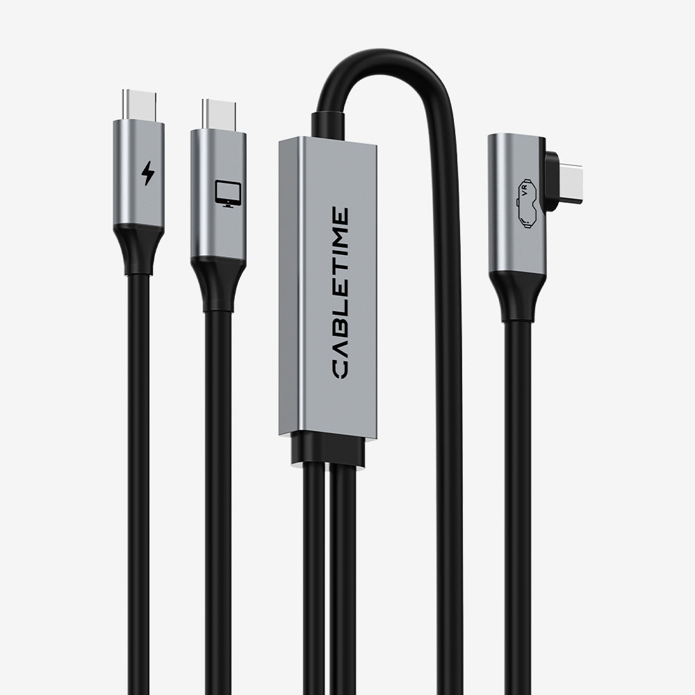 USB-C-auf-USB-C-VR-Link-Kabel 16 Fuß mit 18 W Aufladung – kompatibel mit Meta Quest 3S/3/2/Pro, Oculus Quest, Pico 4, PC VR, Steam VR