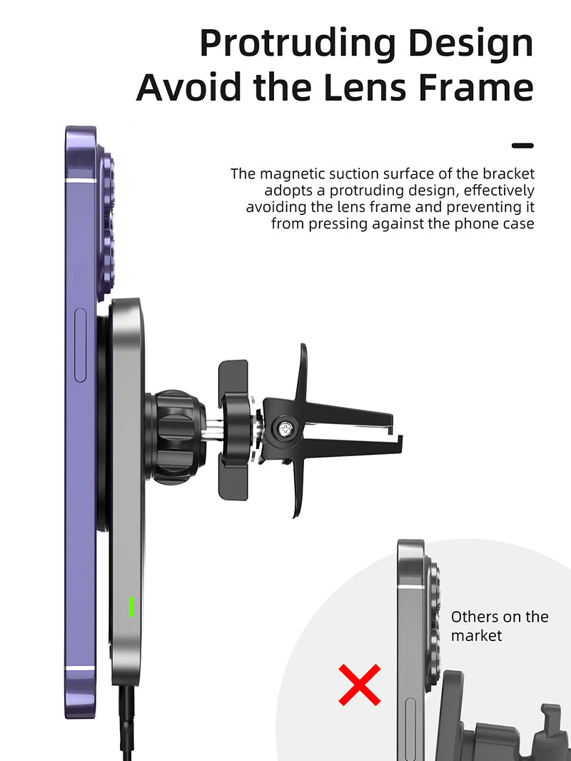 Magsafe 15w Magnetic Wireless Car Charger Holder for iPhone 16/15/14/13/12 