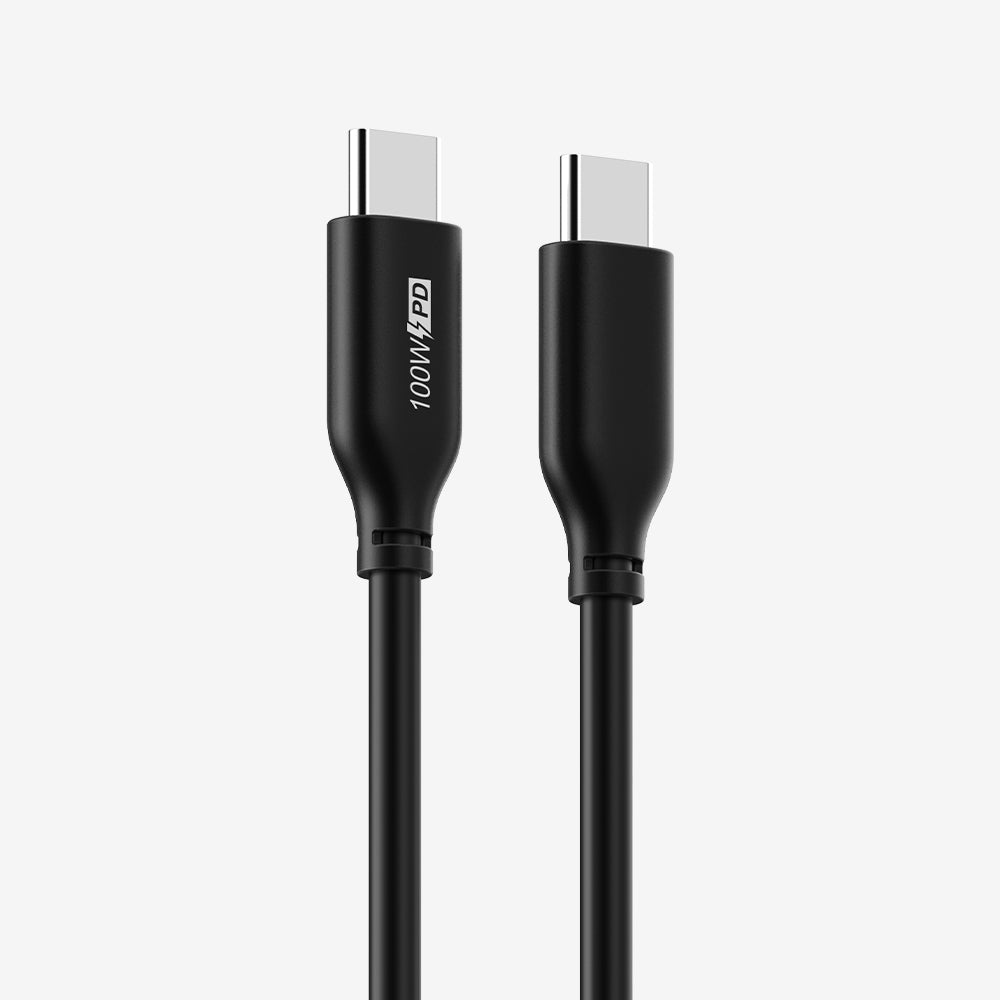 Black CABLETIME USB-C to USB-C cable with molded connectors and a 100W PD marking.