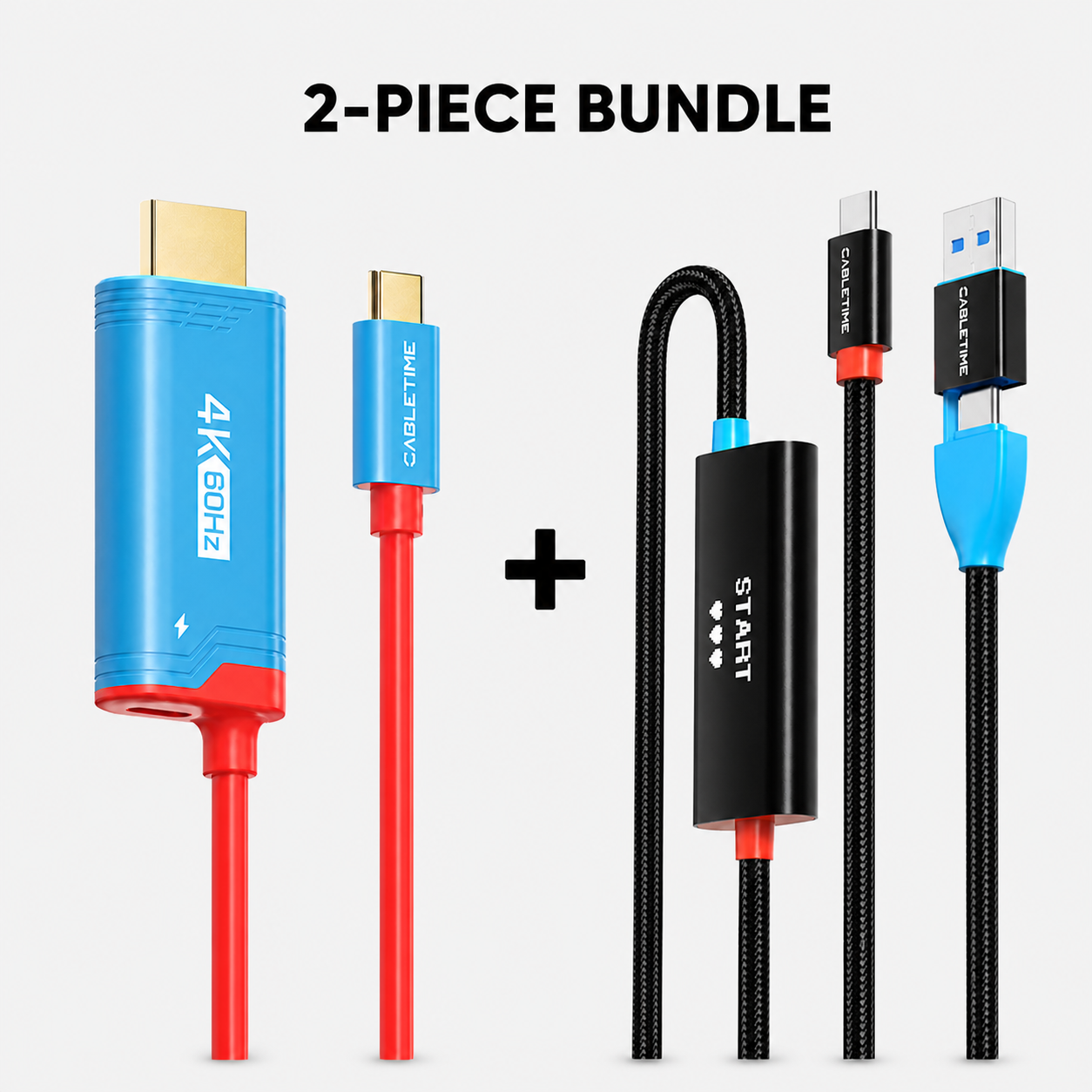 CABLETIME Nintendo Switch 2 two-piece bundle with HDMI dock cable and USB-C capture card