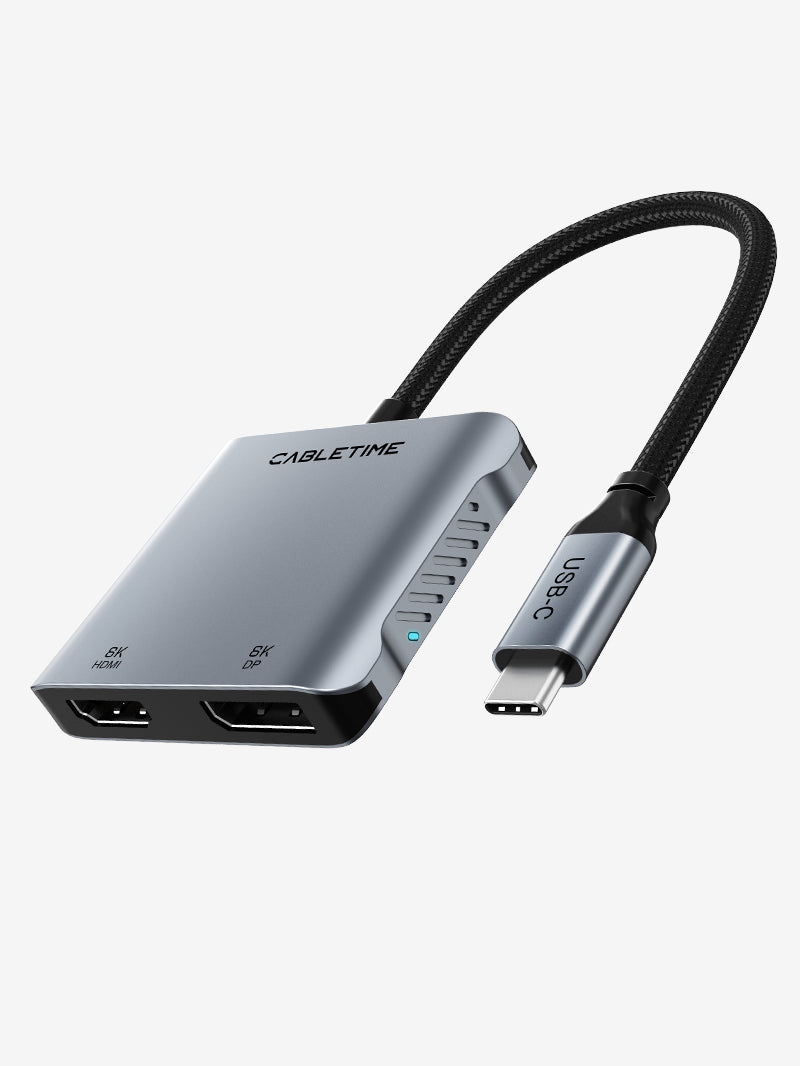 8K USB C - HDMI DP アダプター デュアル 4K