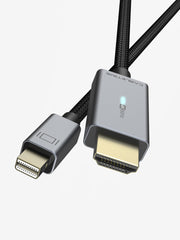 Mini DP to HDMI Cable 4K 30Hz with LED Indicator Light 