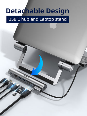 CABLETIME Laptop Docking Station Stand 8 IN 1 for Macbook