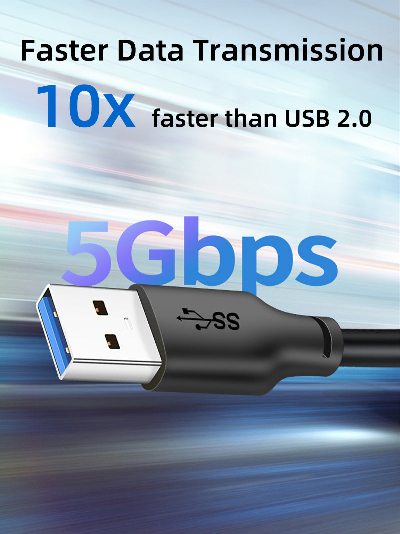 CABLETIME USB 3.0 Type-A Male to Male Data Cable, 5Gbps, 0.5m–3m | CT-C160-U3-AMAMN-B — product details