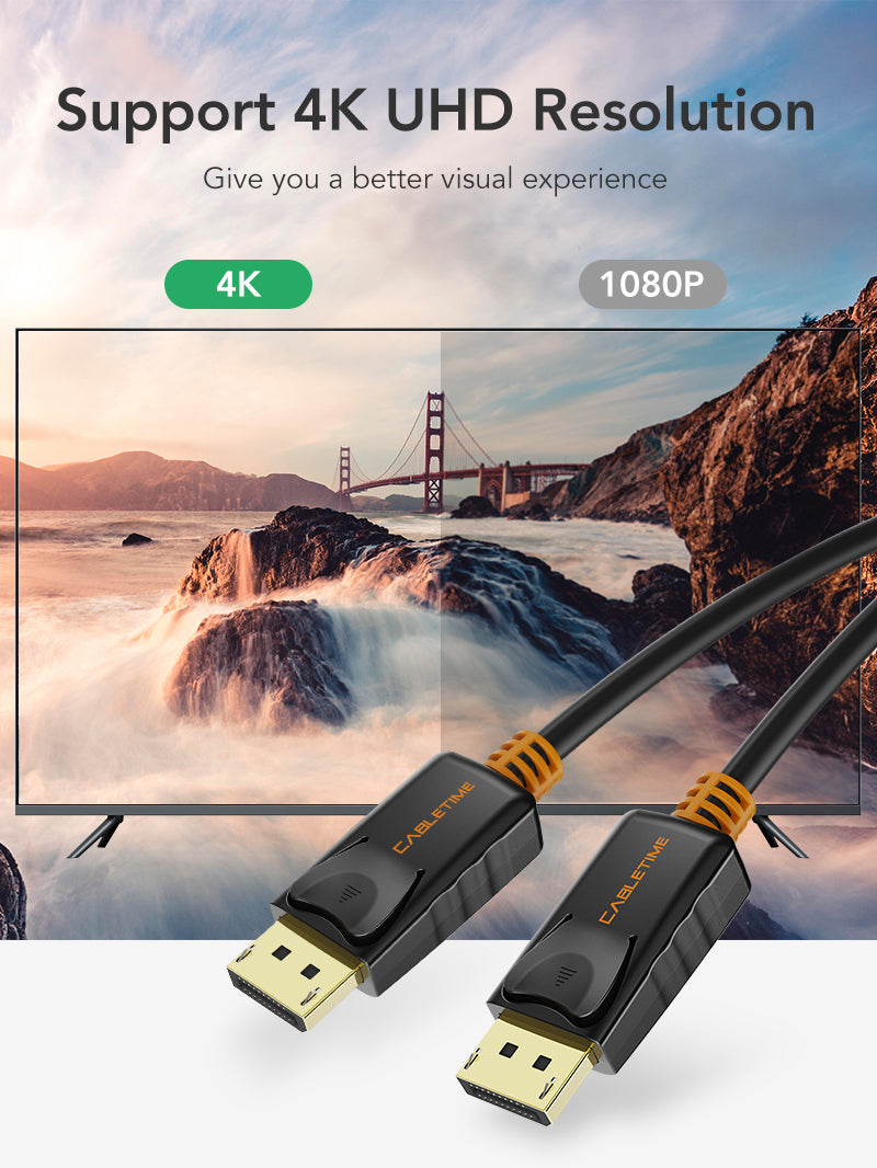 DP to DP 1.2 Cable 4K 60Hz for Gaming Monitor, TV, PC, Laptop 
