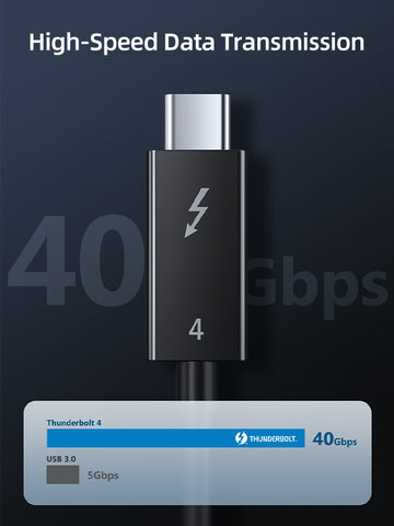 CABLETIME Intel Certified Thunderbolt 4 Cable USB C to USB C 8k 60HZ with 40Gbps transmission rate
