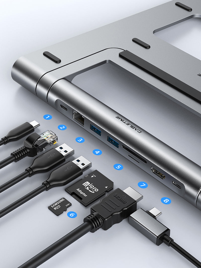 Laptop Docking Station Stand 8 IN 1 for Macbook - CABLETIME