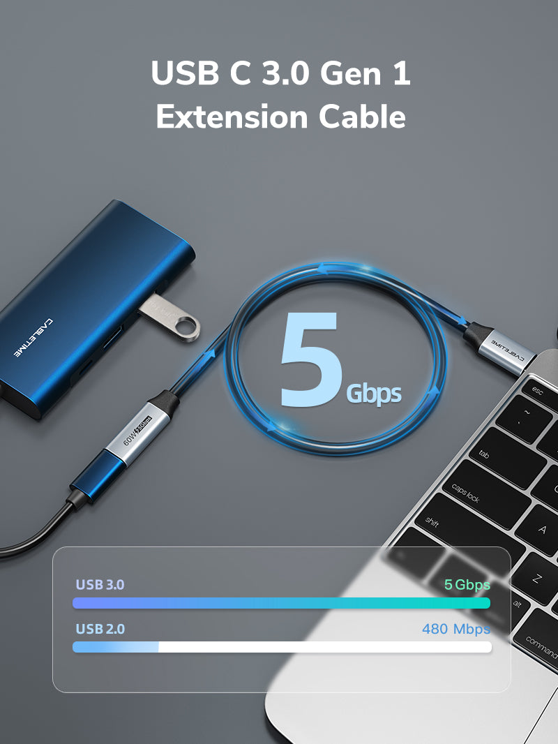 CABLETIME USB 3.0 Type C Male to Female Extension Cable offer 5Gbps transmission rate