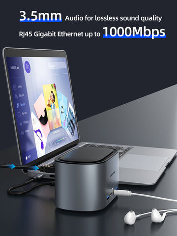 CABLETIME 13 In 1 Triple Monitor USB C Docking Station support RJ45 Gigabit Ethernet up to 1000Mbps